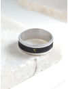 YouBella Unisex Silver-Toned  Black Striped Finger Ring