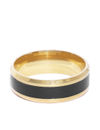 YouBella Unisex Black Gold-Plated Striped Finger Ring