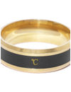 YouBella Unisex Black Gold-Plated Striped Finger Ring