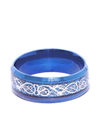 YouBella Men Blue  Silver-Toned Textured Finger Ring