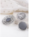 YouBella Set of 3 Oxidised Silver-Plated Afgan Adjustable Finger Rings