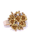 YouBella Gold-Plated Stone-Studded Floral Adjustable Finger Ring
