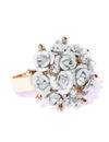 YouBella Grey Gold-Plated Stone-Studded Floral Adjustable Finger Ring