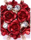 YouBella Red Gold-Plated Stone-Studded Floral Adjustable Finger Ring