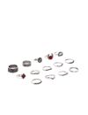 YouBella Oxidised Combo of 14 Boho Silver Plated Rings for Girls and Women (YBRG_20101A)