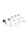 YouBella Oxidised Combo of 14 Boho Silver Plated Rings for Girls and Women (YBRG_20101A)