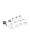 YouBella Set of 14 Silver-Plated Oxidised Finger Rings