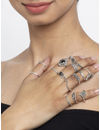 YouBella Oxidised Combo of 15 Boho Silver Plated Rings for Girls and Women (YBRG_20111A) (Silver)