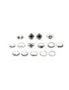 YouBella Oxidised Combo of 15 Boho Silver Plated Rings for Girls and Women (YBRG_20111A) (Silver)