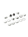 YouBella Oxidised Combo of 15 Boho Silver Plated Rings for Girls and Women (YBRG_20111A) (Silver)