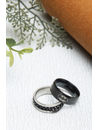 YouBella
Men Set Of 2 Black & Silver-Toned Textured Finger Rings