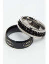 YouBella
Men Set Of 2 Black & Silver-Toned Textured Finger Rings