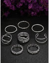 YouBella Jewellery Bohemain Oxidised Rings Combo of 8 Rings for Women and Girls (Silver) (YBRG_20121)