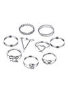 YouBella Jewellery Bohemain Oxidised Rings Combo of 9 Rings for Women and Girls (Silver)