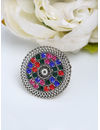 YouBella
Silver-Plated Blue & Red Stone-Studded Afghan Adjustable Finger Ring