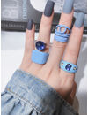 YouBella Jewellery Combo of 5 Rings for Girls and Women (Blue) (YBRG_20162)