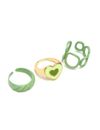 YouBella Jewellery Combo of 3 Rings for Girls and Women (Green) (YBRG_20170)