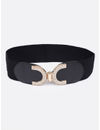 YouBella Women Fashion Jewellery Gold-Toned Stretchable Black Waist Belt With Black leather  for Women and Girls