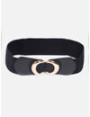 YouBella Women Fashion Jewellery Gold-Toned Stretchable Black Waist Belt With Black leather  for Women and Girls