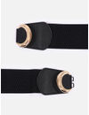 YouBella Women Fashion Jewellery Gold-Toned Stretchable Black Waist Belt With Black leather  for Women and Girls