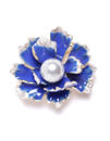 YouBella Jewellery Latest Stylish Crystal Unisex Floral Brooch for Wedding/Party for Women/Girls/Men (Blue)