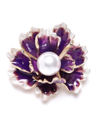 YouBella Jewellery Latest Stylish Crystal Unisex Floral Brooch for Wedding/Party for Women/Girls/Men (Purple)