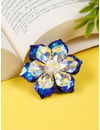 YouBella Jewellery for Women Stylish Celebrity Inspired Floral Brooch for Women/Men/Girls/Boys (Blue) (YB_Brooch_150)