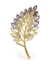 YouBella Jewellery for Women Stylish Celebrity Inspired Leaf Shaped Brooch for Women/Men/Girls/Boys (Purple) (YB_Brooch_154)