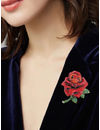 YouBella Jewellery for Women Stylish Celebrity Inspired Love Rose Shaped Brooch for Women/Men/Girls/Boys (Red) (YB_Brooch_155)