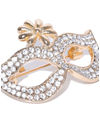 YouBella Women Gold-Plated Stone-Studded Mask-Shaped Brooch