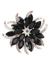 YouBella Jewellery Stylish Crystal Floral Shape Unisex Brooch for Women/Girls/Men/Boys (Black)