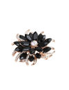 YouBella Jewellery Stylish Crystal Floral Shape Unisex Brooch for Women/Girls/Men/Boys (Black)