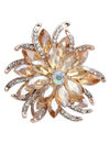 YouBella Jewellery Stylish Crystal Floral Shape Unisex Brooch for Women/Girls/Men/Boys (Brown)