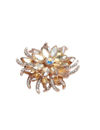 YouBella Jewellery Stylish Crystal Floral Shape Unisex Brooch for Women/Girls/Men/Boys (Brown)