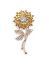 YouBella Valentine Collection Floral Jewellery Gold Plated and Cubic Zirconia Brooches for Women (Yellow) (YB_Brooch_74)