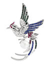 YouBella Jewellery  Collection Multicoloured Crystal Bird Shape Brooch for Men and Women