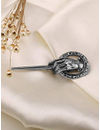 YouBella Jewellery Latest Stylish Crystal Unisex Leaf Brooch for Women/Girls/Men (Silver)