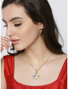 YouBella Multicoloured Stone-Studded Pendant with Chain