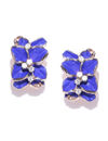 YouBella Blue Gold-Plated Floral Studs