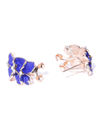 YouBella Blue Gold-Plated Floral Studs