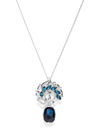 YouBella Silver-Toned  Blue Stone-Studded Pendant with Chain