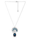 YouBella Silver-Toned  Blue Stone-Studded Pendant with Chain