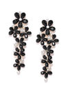 YouBella Black Gold-Plated Floral Drop Earrings