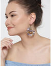 YouBella Grey Gold-Plated Beaded Drop Earrings