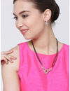 YouBella Black  Gold-Toned Stone-Studded Mangalsutra  Earrings Set