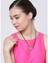 YouBella Peacock-Shaped Stone-Studded Mangalsutra  Earrings Set