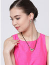 YouBella Peacock-Shaped Stone-Studded Mangalsutra  Earrings Set