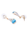 YouBella Blue Gold-Plated Teardrop Shaped Drop Earrings