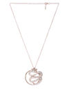 YouBella Off-White  Gold-Toned Snake-Shaped Stone-Studded Pendant with Chain