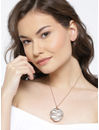 YouBella Off-White  Gold-Toned Snake-Shaped Stone-Studded Pendant with Chain